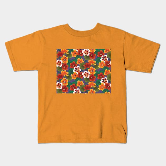 Nasturtium Garden Kids T-Shirt by Pamelandia